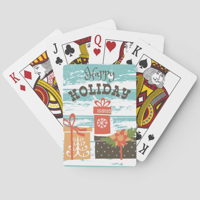 Jeu De Cartes Joyeuses fêtes de Noël présents (dos)