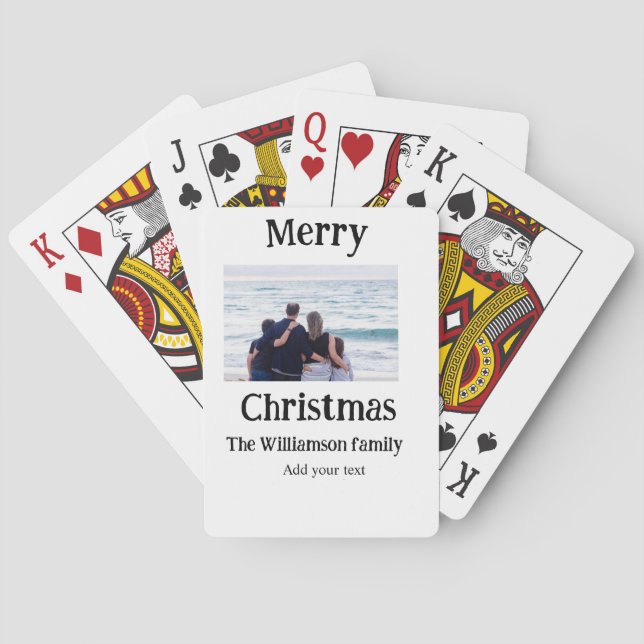 Jeu De Cartes Joyeuses vacances ajouter le nom de famille photo  (dos)