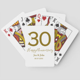 Jeu De Cartes Joyeux 30e anniversaire nom date golden bold lette