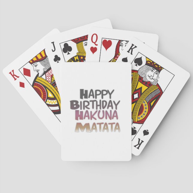 Jeu De Cartes Joyeux anniversaire de Hakuna Matata Design (dos)