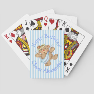 Jeu De Cartes Joyeux Anniversaire Ourson Ange Personnalisé