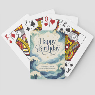 Jeu De Cartes Joyeux Anniversaire Vagues Océaniques Flottantes