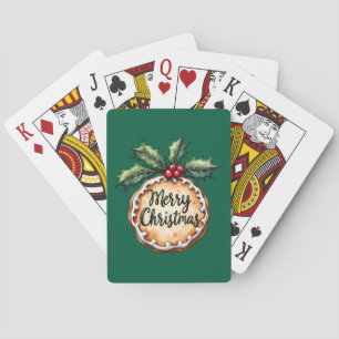 Jeu De Cartes Joyeux biscuit de Noël avec baies Holly