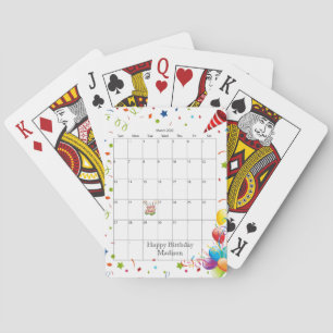 Jeu De Cartes Joyeux Calendrier d'anniversaire Mars 2022 Jouer d