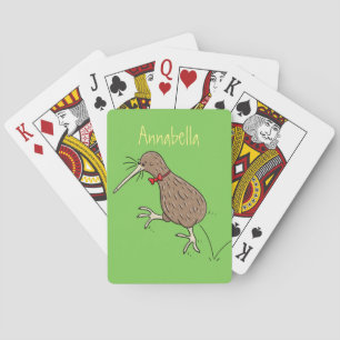 Jeu De Cartes Joyeux kiwi de saut avec dessin de cravate arc