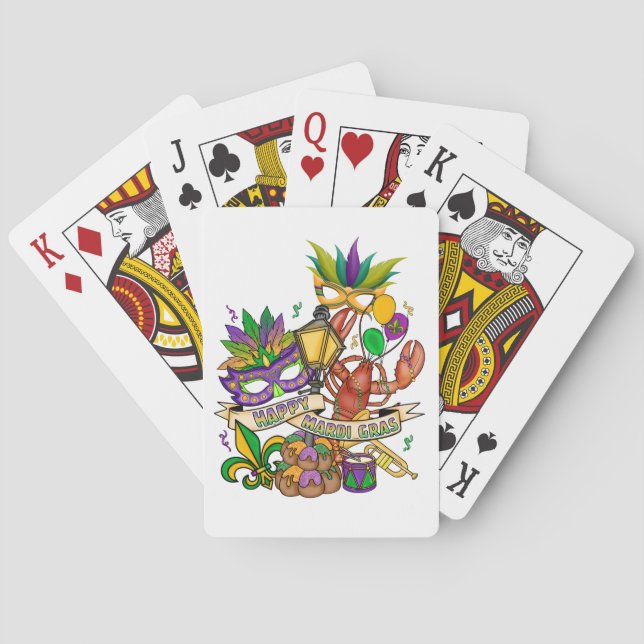 Jeu De Cartes Joyeux Mardi Gras Jouant Aux Cartes (dos)