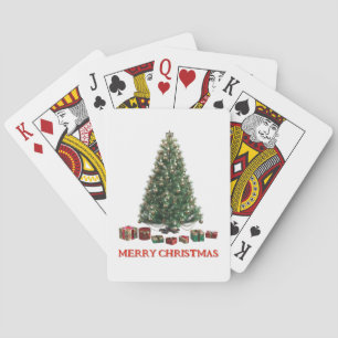 Jeu De Cartes Joyeux Noël. Arbre (modèle 1) avec des cadeaux