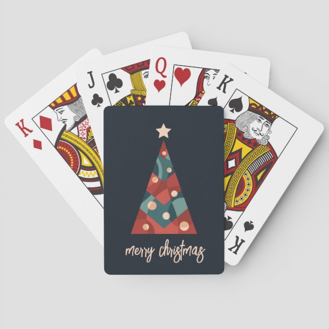Jeu De Cartes Joyeux Noël Art abstrait arbre de Noël (dos)