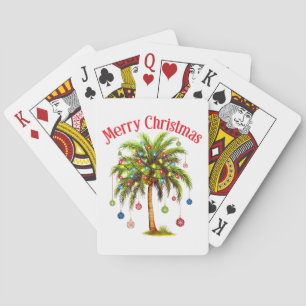 Jeu De Cartes Joyeux Noël Palm Tree Light Hawaiian Tropical
