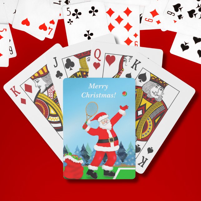 Jeu De Cartes Joyeux Noël Père Noël Tennis (Créateur téléchargé)