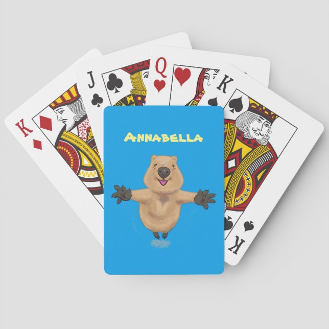 Jeu De Cartes Joyeux sauter quokka dessin animé (dos)