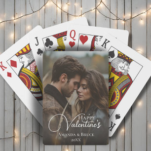 Jeu De Cartes Joyeux Valentine's Brush Script Photo personnalisé