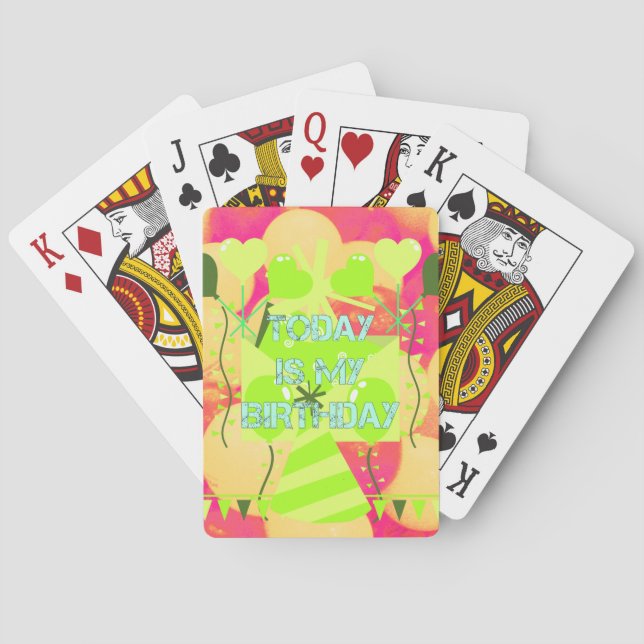Jeu De Cartes Joyful Celebration Design : Aujourd'hui est mon an (dos)