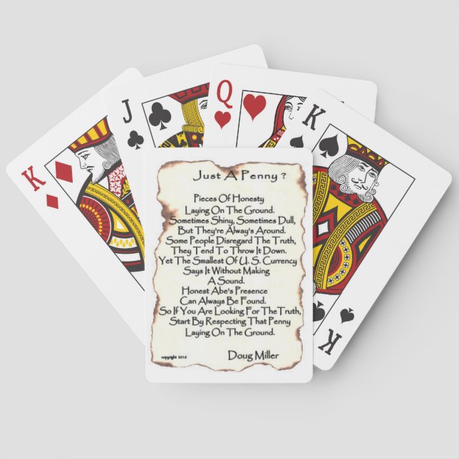 Jeu De Cartes Juste un penny ? Cartes de jeu (dos)