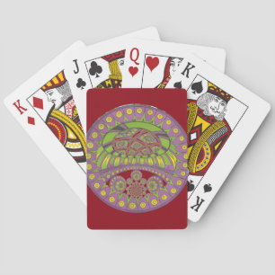 Jeu De Cartes Kaleidoscope africain violet et jaune traditionnel