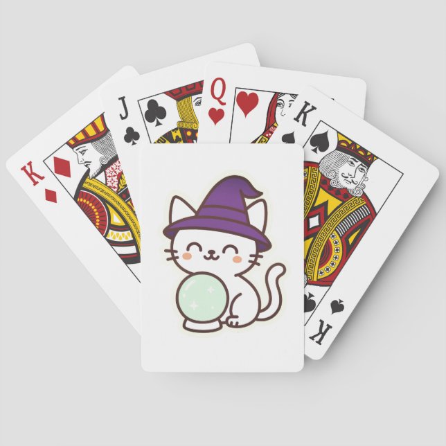 Jeu De Cartes Kawaii Halloween Chat - Magique & Adorable Éffraya (dos)