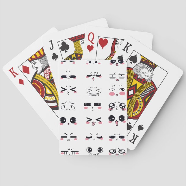 Jeu De Cartes kawaii kaomoji (dos)
