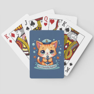 Jeu De Cartes Kawaii Nautical Cat Ancre Pun