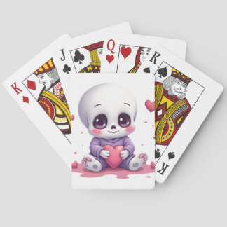 Jeu De Cartes Kawaii Skeleton Holding Heart