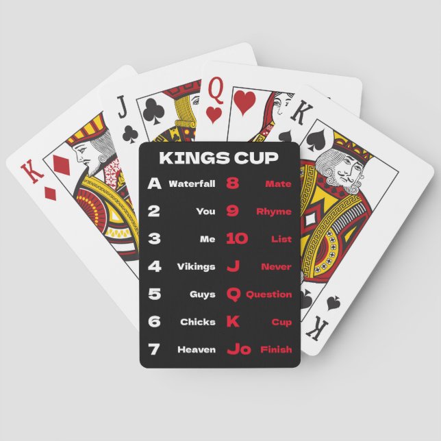 Jeu De Cartes Kings Cup règles du jeu de boisson Noir (dos)