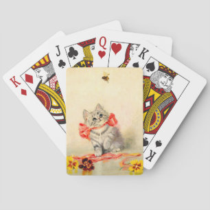 Jeu De Cartes Kitten avec ruban rouge
