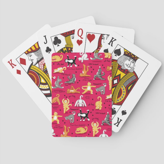 Jeu De Cartes Kitty Chat Yoga Pots Rouge Bleu Jaune (dos)