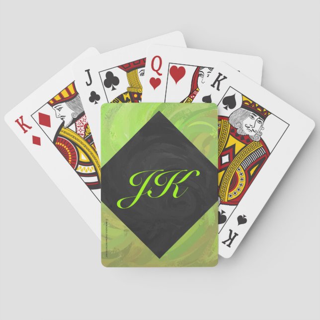 Jeu De Cartes Kiwi Bash Vert et noir Monogramme (dos)