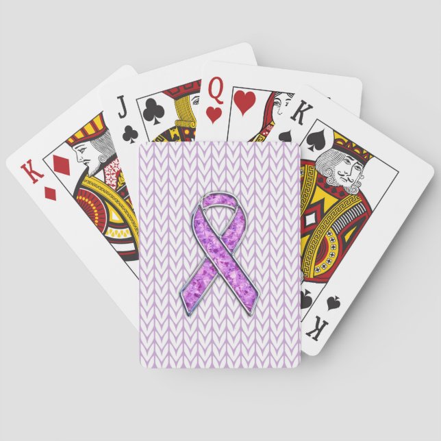 Jeu De Cartes Knit de sensibilisation au ruban rose de style cri (dos)