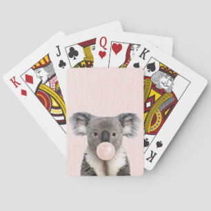 Jeu De Cartes Koala souffle une gomme à bulle rose 