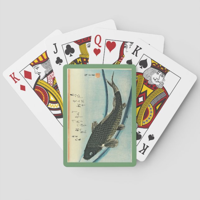 Jeu De Cartes Koi (Carp) - Impression de poisson japonais de Hir (dos)
