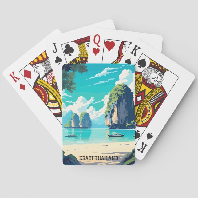 Jeu De Cartes Krabi Thaïlande Beach Paradise Travel (dos)