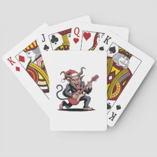 Jeu De Cartes Krampus maléfique jouant de la musique électrique