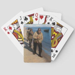 Jeu De Cartes Kroyer - Trois pêcheurs tirant un bateau