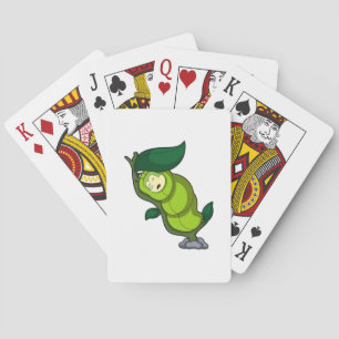 Jeu De Cartes La chenille au coucher avec la feuille