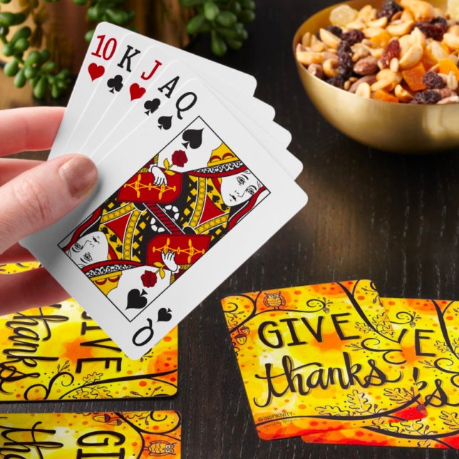 Jeu De Cartes La Chouette Mignonne Donne Merci Orange Autumn Ins (Créateur téléchargé)