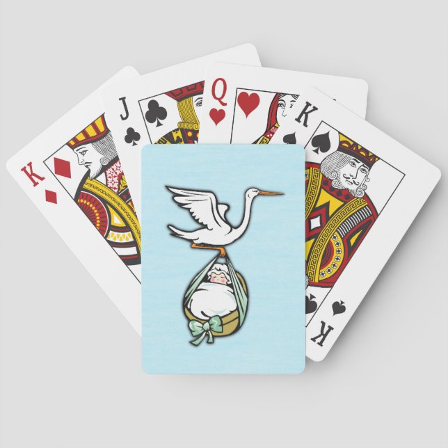 Jeu De Cartes La cigogne porte un bébé garçon (dos)