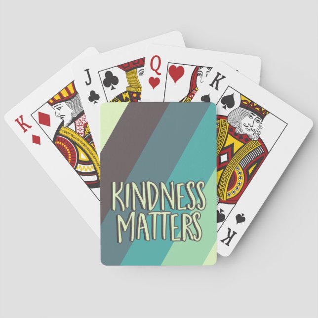 Jeu De Cartes La Gentillesse, Simple Stripes Modernes Vert Bleu (dos)