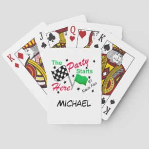 Jeu De Cartes La partie de course commence le drapeau Checkered