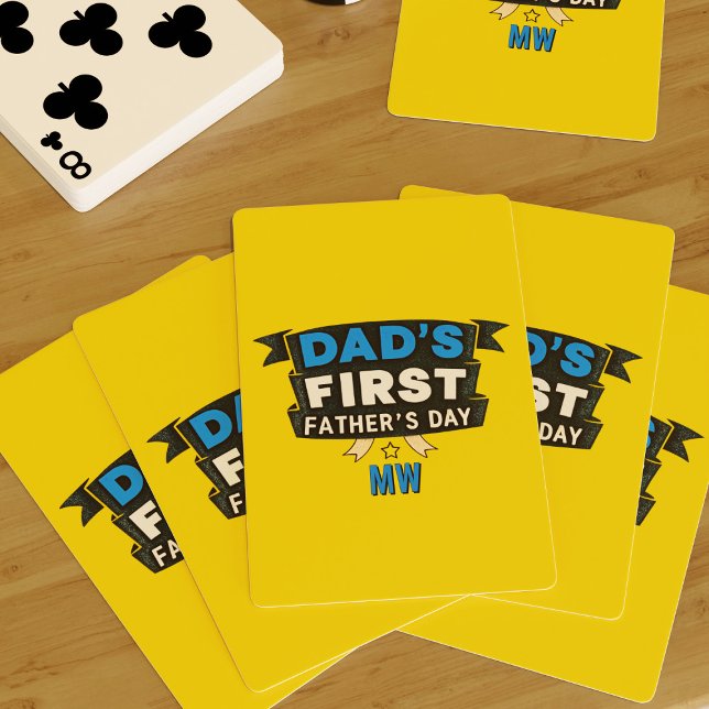 Jeu De Cartes La première Fête des pères Jaune de papa (A fun gift for the Dad celebrating his first Father's Day. Add his initials!)