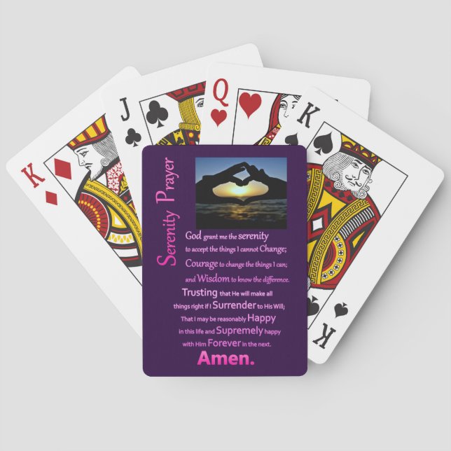 Jeu De Cartes La Prière Sérénité Mains Silhouette (dos)