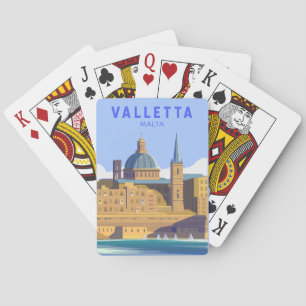 Jeu De Cartes La Valette Malte Voyage Art Vintage