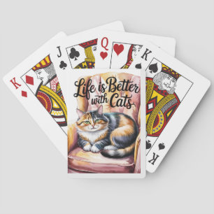 Jeu De Cartes "La vie est meilleure avec les chats.