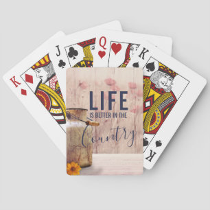 Jeu De Cartes La vie est meilleure dans le pays Citation avec La