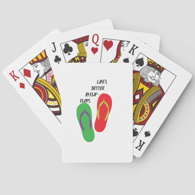 Jeu De Cartes "La vie est meilleure en tongs." (dos)