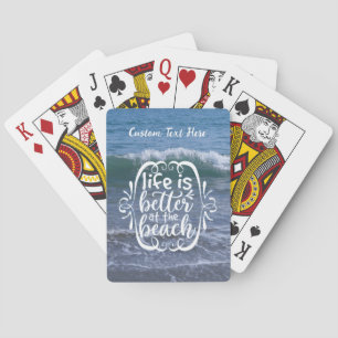 Jeu De Cartes La vie est meilleure Plage Citation Ocean Wave Per