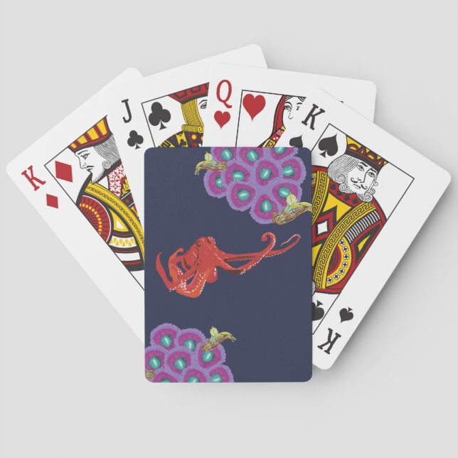 Jeu De Cartes La vie marine de la pieuvre rouge (dos)
