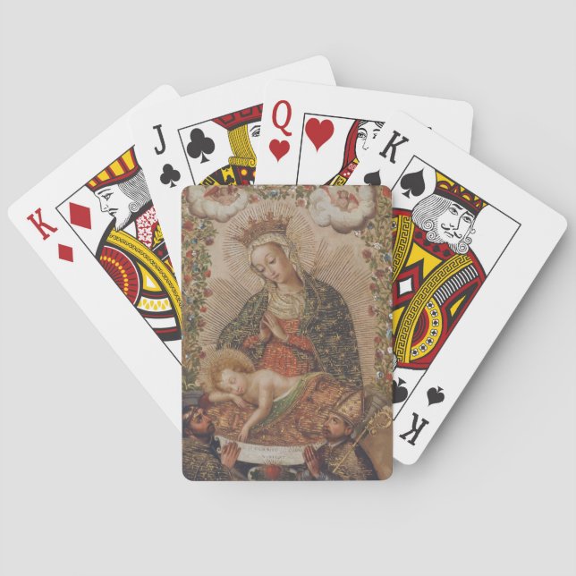 Jeu De Cartes La Vierge adorant le Christ Enfant Noël (dos)