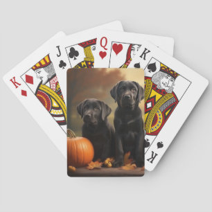 Jeu De Cartes Labrador Chiot Automne Citrouille de plaisir