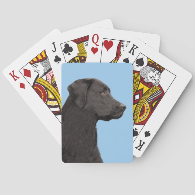 Jeu De Cartes Labrador Retriever Black Peinture Original Chien A (dos)