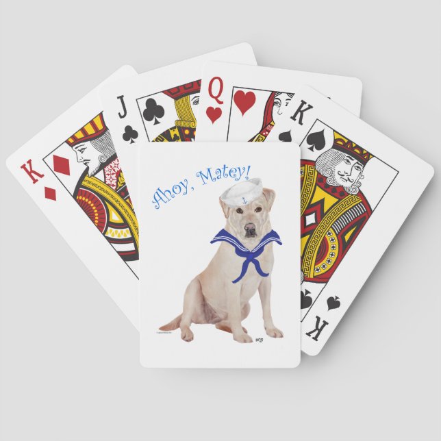 Jeu De Cartes Labrador Retriever Jaune Marin (dos)